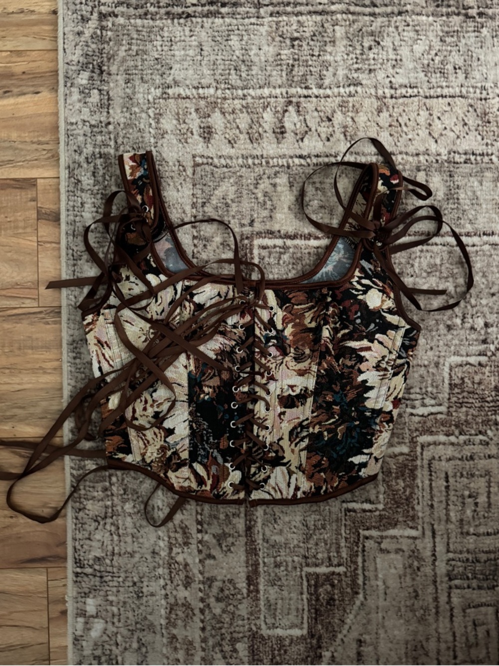 Floral Lace-Up Corsets - Assorted Colors - Picture 6 of 6